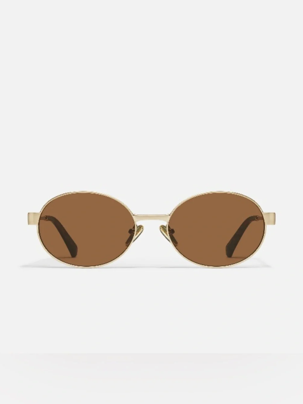QUAY Sunglasses 🕶️ Women's Oval Metal Sunglasses in Brown and Gold MSRP $95